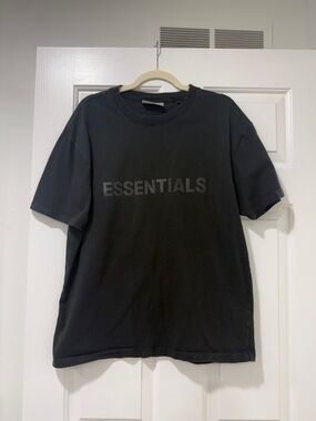 Essentials Black Short Sleeve Logo Tee
